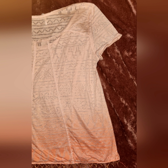 Free People XS Beaded Ombre Pink Peach Top - Picture 5 of 10